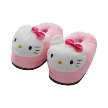 Imagem de Pantufas De Pelúcia Sanrio Hello Kitty Com Cabeça Grande Para O Invern