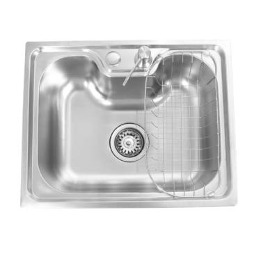 Imagem de 60 x 42 x 21 CM Cuba para Cozinha pia inox Com Acessórios Torneira Cozinha Gourmet (60 x 42 x 21 cm)