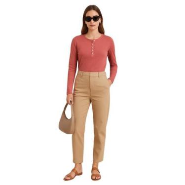 Imagem de Blusa Malha Goiaba com Botões Manga Longa Lush, Goiaba, P