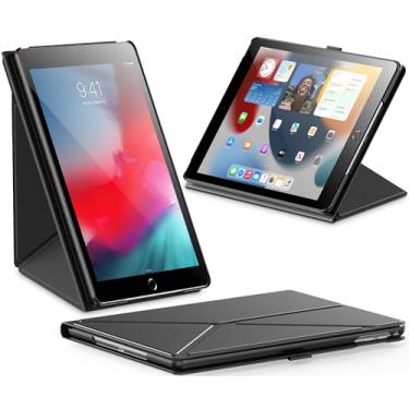 Imagem de INFILAND Capa para iPad 6ª/5ª geração (2018/2017), iPad Air 2/1 (9,7 polegadas), capa protetora fina de origami magnético com suporte para lápis, suporte dobrável, despertar/hibernar automaticamente