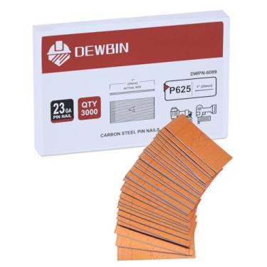 Imagem de DEWBIN Pregos de pino de calibre 23, pregos de pino micro sem cabeça de 3000 quilates de 2,5 cm, pregos galvanizados de 23 GA para pistola de pregos para marcenaria e trabalhos de acabamento