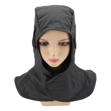 Imagem de Fafeicy Capa de Soldagem Resistente a Chamas, Capacete de Couro à Prova de Faísca à Prova de Calor Com Design de Prendedor de Toque, para Cabeça, Olho, Pescoço, Proteção, Soldagem,