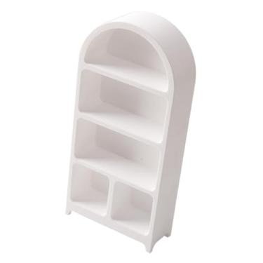 Imagem de Dynwave Armário em miniatura para casa de bonecas, escala 1:12, estante para livros, prateleira de exibição, armazenamento, armário clássico para decoração de, Branco, com Os Pés