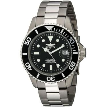 Imagem de Invicta Relógio masculino 0420 Pro Diver automático de titânio com mostrador preto, Preto, Standard, Mergulhador