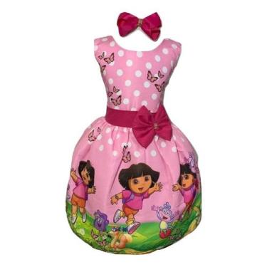 Imagem de Vestido Infantil Temático Dora Aventureira - Bento E Maria Moda Infant