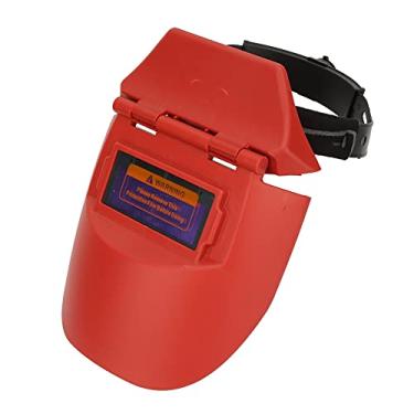 Imagem de Máscara de soldagem fotoelétrica com escurecimento automático solar Soldador protetor facial meio capacete Proteção total de grau profissional para construção Soldagem elétrica (Laranja)
