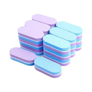Imagem de Bloco De Lixa Esponja Mini Bicolor Para Unhas, 10, 20, 40 Peças, Ferra