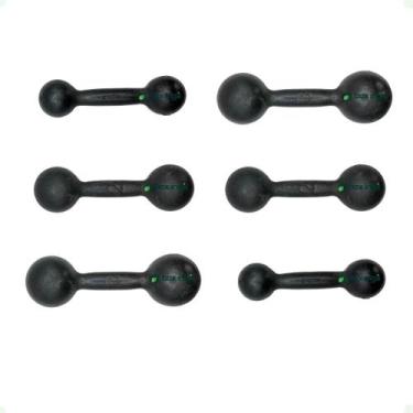 Imagem de Kit Halteres de Ferro Fundido Pintado - Pares de 1, 2 e 3 Kg - BOX ING
