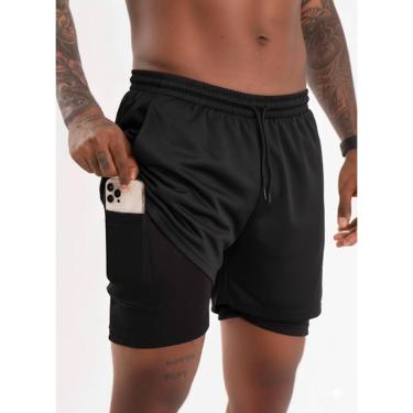 Imagem de Bermuda Dupla Compressão Masculina Short Fitness Academia-Masculino