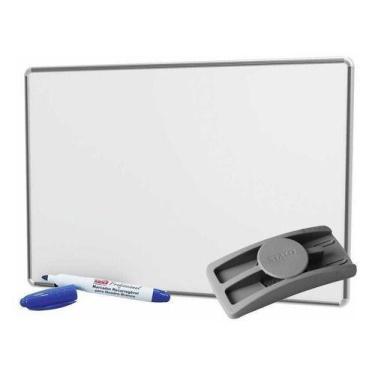 Imagem de Lousa Quadro Branco Alumínio 40x30 + Apagador + 4 Canetas - Stalo, Bra