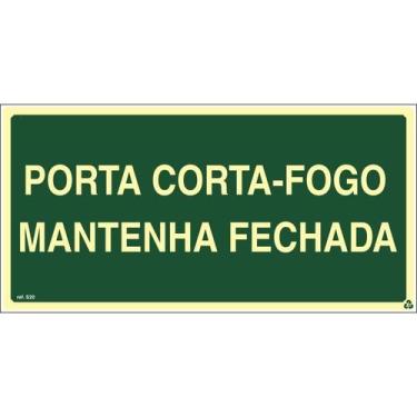 Imagem de Placa de Sinalização Indicação S30 Porta CortaFogo Mantenha Fechada No