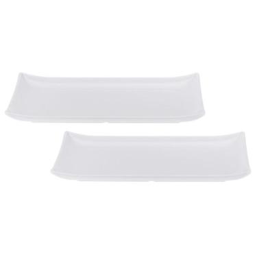 Imagem de Kit Duas Travessa de Melamina Retangular com canto 36,4 x 20,2 x 3,3 c