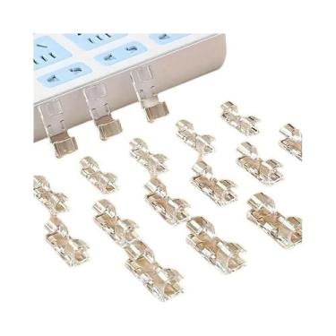 Imagem de 20pcs clipes de cabo organizador de cabos autoadesivo para mesa escrit
