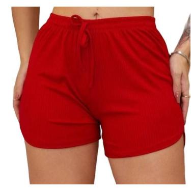 Imagem de Shorts feminino individual malha canelada conforto para o seu dia qual