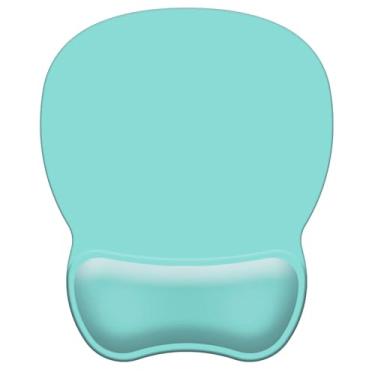 Imagem de Mouse pad com suporte, mouse pad ergonômico com descanso de pulso em gel, confortável com superfície de suporte de pulso macia e base de poliuretano antiderrapante para escritório em casa trabalhando
