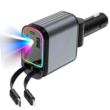 Imagem de Carregador Veicular Automotivo Usb Turbo Carro Caminhonete Projetor Teto Iluminaçao Dec...