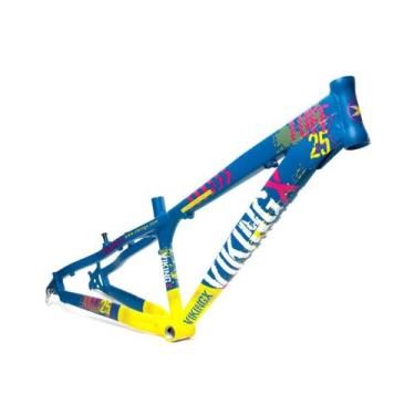 Imagem de Quadro 26 vikingx tuff x-25 dirt freeride aluminio, Azul, Amarelo