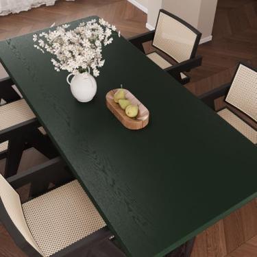 Imagem de VaryPaper Papel de parede de contato de madeira verde escuro para armários e bancadas, impermeável, 39,9 x 199,9 cm, papel de parede de madeira removível autoadesivo para quarto e sala de estar