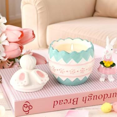 Imagem de Lounsweer Vela de ovos de páscoa para decoração de mesa de primavera, decoração de ovo de coelhinho da Páscoa, vela perfumada, linda decoração de casa, presentes para mulheres (bumbum de coelho)