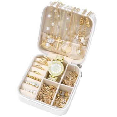 Imagem de NEWITIN Conjunto de 69 peças de joias de ouro para mulheres moda bijuteria banhado a ouro colar pulseira relógio anel anel de umbigo brincos conjunto para mulheres, Adjustable, Metal, Zircônia cúbica