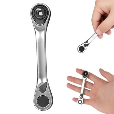 Imagem de Conjunto de mini chaves catraca de 72 dentes, chave catraca e chave de broca compacta de extremidade dupla de 1/10.2 cm com 13 soquetes e 21 bits, multiferramenta de aço Cr-V para espaços apertados