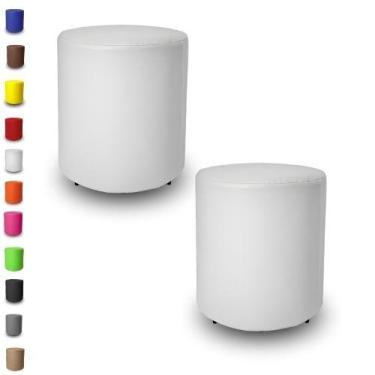 Imagem de Kit 2 Puffs Banqueta Redondo Decorativo Cubo Quarto Sala De Jogos/Esta