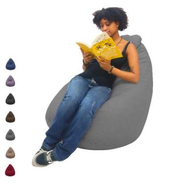 Imagem de Puff Pera Cheio Suede Almofadão Gigante Escritório Quarto Sala Casa - 