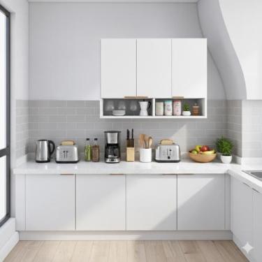 Imagem de Dispensa Lavanderia Multiuso Armário Aéreo Organizador 90cm - Magazine