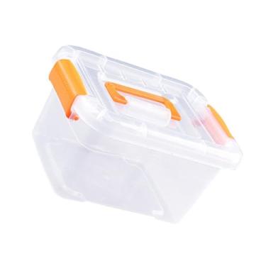 Imagem de aqxreight Caixa de Armazenamento Transparente Com Alças - Caixa de Plástico para Viagens - Recipiente Transparente Com Tampa de Fivela Segura para Brinquedos, Suprimentos de Roupas - Solução de (L)