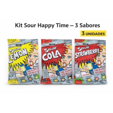 Imagem de Bala Super Azeda Sour Cola Lemon e Strawberry – 3 Un