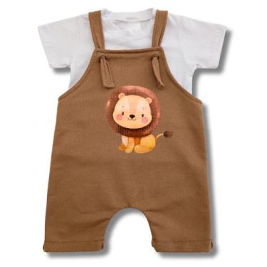 Imagem de Roupa de Bebê Conjunto Jardineira e Camiseta infantil Confortável Meni