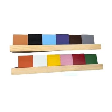 Imagem de AFOROEOA 2 peças de porta-giz de cera colorido para sala de aula, organizadores de giz de cera de madeira