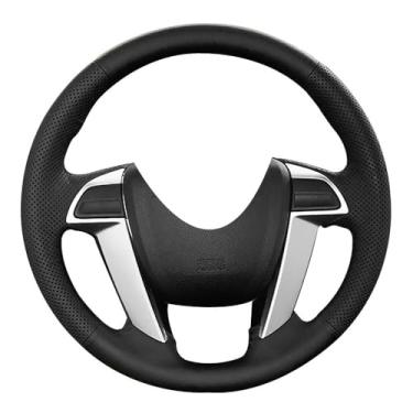 Imagem de Eiseng DIY capa de volante de couro genuíno para Honda Accord/para Odyssey/2009-2015 Ponto piloto em envelopeEiseng preto CA02-0018