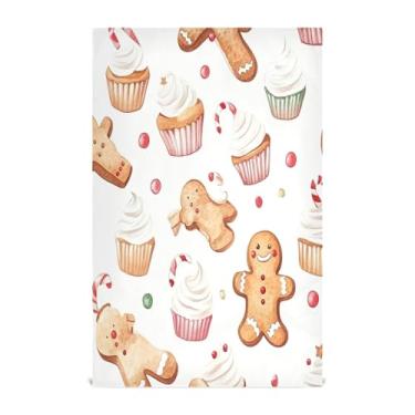 Imagem de xigua Conjunto de 1 panos de prato de cozinha de cookies de Natal, toalhas de cozinha macias e altamente absorventes de secagem rápida para limpeza de pratos e limpeza à mão, 71 x 45 cm