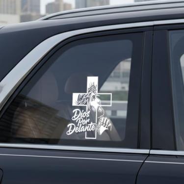 Imagem de Decalque de carro cristão Premium Dios Por Delante – Adesivo de vinil de fé espanhola, decalque religioso à prova d'água para janela cruzada e para-choque para carro, caminhão, SUV, tamanho 15 x 12 cm