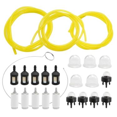 Imagem de SYOWADA 3 tamanhos de 60 cm de comprimento de linha de combustível filtro de combustível primer lâmpada de substituição para Zama Poulan Craftsman Stihl Husqvarna Weedeater aparador de corda soprador