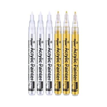 Imagem de Marcadores De Tinta Acrílica Em 4 Cores, 6 Peças/Conjunto, 0.7mm Extra