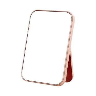 Imagem de Espelho Cosmético Portátil Dobrável Quadrado Para Maquiagem De Mesa E 