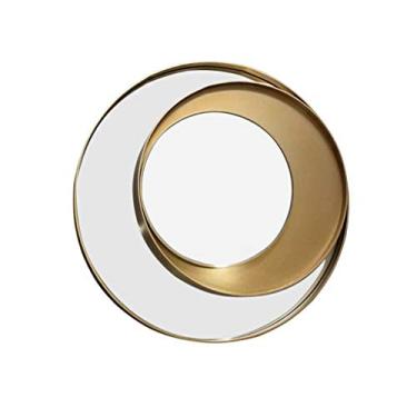 Imagem de Espelho de parede - Espelho redondo Espelho rústico para entrada de banheiro, sala de jantar, sala de estar, espelho de parede circular grande