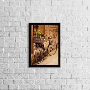 Imagem de Quadro Fotografia Bicicleta Vintage 45X34Cm Com Vidro Preta