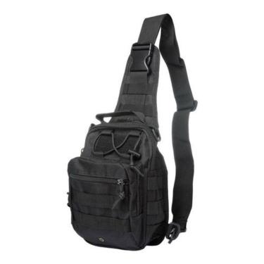 Imagem de Bolsa De Ombro Triangular Militar Camping Mochila Masculina Cor:preto