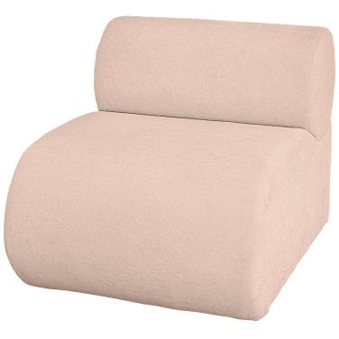 Imagem de Poltrona Orgânica Luxo Virginia Sala Recepção Tecido Boucle Cor Creme