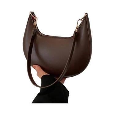 Imagem de Bolsa feminina de ombro em forma de lua de beisebol nova moda de luxo 