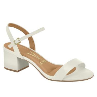 Imagem de Sandália Vizzano Feminina Salto Baixo, Branco off, 37