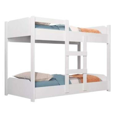 Imagem de Beliche Minicama Infantil Quarto Criança Mdf Escada Grade Proteção Branco