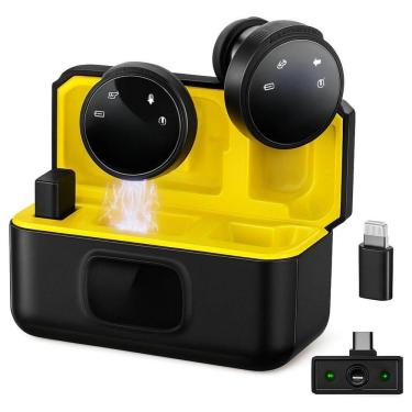 Imagem de Microfone De Lapela Sem Fio Duplo Entradas Usb-C E Lightning