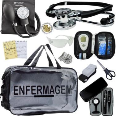 Imagem de Kit Enfermagem Cores Bolsa Top Premium + Medidor Glicose - Love Saude,