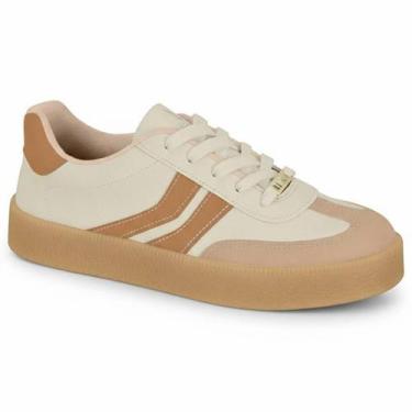 Imagem de Tênis Feminino Vizzano Casual Retro Estiloso Solado Marrom Plataforma 