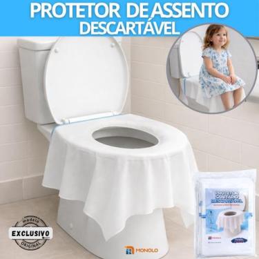 Imagem de Protetor Assento Vaso Sanitário Descartável c/ Adesivo Plástico Infant