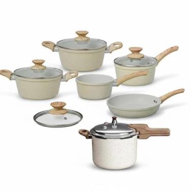 Imagem de Jogo De Panelas E Panela De Pressão Orgânica Bege - Casambiente